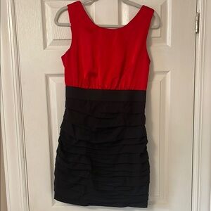 EXPRESS Red and Black Sleeveless Sheath Mini Dress SIZE 8